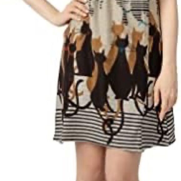 NWT LaVie Lente Cozy Cat Placement Shift Dress Sz S - Picture 3 of 13